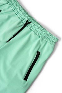 Pantalones Cortos Unisex Verde Menta, Spandex Poliéster de Secado Rápido, Bolsillos con Cordón, Cintura Elástica, Ropa Deportiva Informal para Correr, Gimnasio, Atletismo - Product Image 3