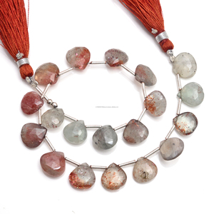 Cuentas de Piedra Solar de Oregón Naturales Hechas a Mano, Certificadas por Terceros, Facetadas en Forma de Corazón, Hilo de 8 Pulgadas, Cuentas Sueltas para Joyería - Product Image 1