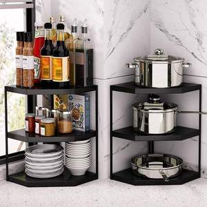 Étagère de rangement murale double niveau multifonctionnelle en fer moderne, support de rangement de cuisine en métal résistant à la rouille pour armoires - Product Image 4