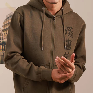เสื้อฮู้ดซิปพิมพ์ลายผู้ชายรุ่นใหม่มาแรง ระบายอากาศได้ดี สวมใส่สบาย คุณภาพพรีเมียม OEM เสื้อกันหนาวผู้ชาย - Product Image 4