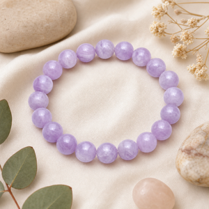 Natural Kunzite 8mm Round Gemstone <b>Crystal</b> Beaded Stretch <b>Bracelet</b> Women's Cute Style Third Party Certified Wholesale Supply - Product Image 2