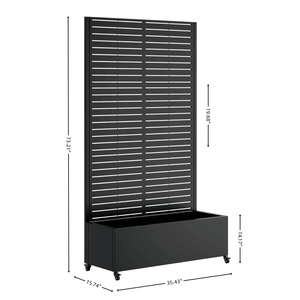 Metal <b>Planter</b> Box Trellis 4 Wheels Raised Garden Bed Privacy <b>Screen</b> for Climbing Plants Vegetables Vines Flower Pots <b>Planters</b> - Product Image 3