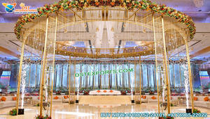 Mandap de metal cuadrado de moda para Bodas de interior Decoraciones DE BODA elegantes - Product Image 2