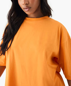Top Trending Oversized Women's Crew Neck T-<b>Shirt</b> Orange Short Sleeve Loose Fit 100% Cotton Jersey <b>Flame</b> Logo Print Spring Summer - Product Image 4