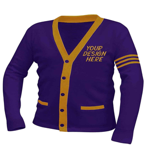 เสื้อคาร์ดิแกนปักลายแบบกำหนดเองสีน้ำตาลและสีทองโบราณสำหรับโรงเรียน  แบบสวมใส่ได้ทั้งชายและหญิง, เสื้อสเวตเตอร์แบบ Varsity, เสื้อผ้าสไตล์กรีก, เสื้อผ้าสไตล์วิทยาลัย, ทรงพอดีตัวสำหรับทุกเพศ - Product Image 2