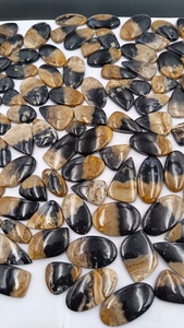 Cabochon d'agate de palmier naturelle de haute qualité, de forme ovale et de couleur marron |   Pierres brutes polies pour la fabrication de bijoux |   Fournisseur en gros - Product Image 5