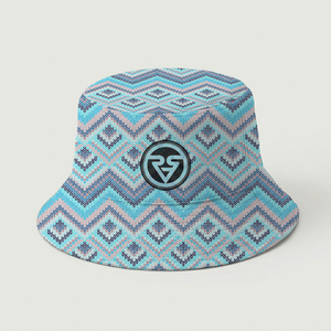 Casquette de soleil unisexe à motif géométrique avec impression par sublimation de logo personnalisé, style streetwear, vente en gros, chapeau de pêcheur à motif mosaïque AOP - Product Image 6