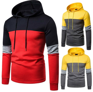 Color Block Hoodie Men's 100% <b>Polyester</b> Fleece Hoodie Custom Plain Pullover Printing Hoodie Sweatshirt - Product Image 4