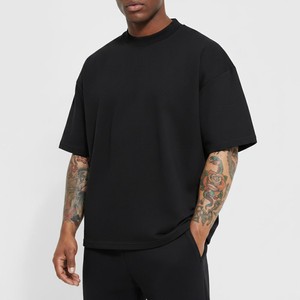 Men's Oversized Black 100% Cotton T-<b>Shirt</b> Short Sleeve O-Neck Casual Jersey Fit Quick Dry Breathable Anti-UV Eco-Friendly OEM - Product Image 1