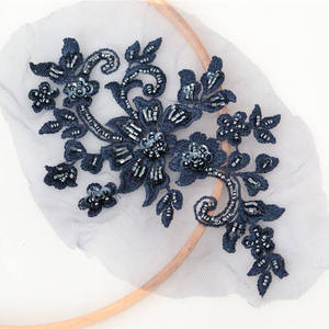 Floral Embroidered <b>Kitchen</b> <b>Mat</b> With Sequin Details Non-Slip Rubber Backing Glam Style Rectangle Polyester - Product Image 6