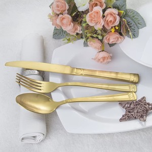 Handmade Standard Quality Custom Finished Cutlery With Warm Toned <b>Tabletop</b> Kitchen Metal Cutlery Set - Product Image 3
