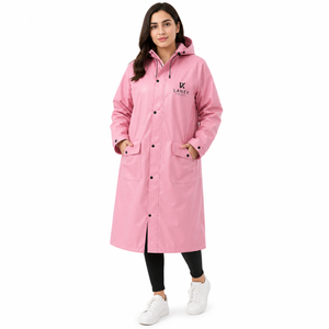 Custom Men's <b>Long</b> Hooded Waterproof <b>Raincoat</b> PU PVC Windproof Outdoor Fishing Hiking Workwear OEM ODM Custom Logo All Seasons - Product Image 1