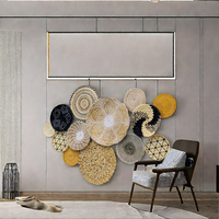 Boho fait à la main paille osier jonc de mer plaque tentures murales salon corde écologique en gros produit maison 2024 ensemble 13 pièces Art
