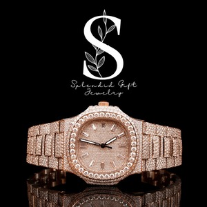 Latest Model Luxury Moissanite Diamond Watch Round Alloy Hip Hop Style Display Steel Strap Perfect Watch for Mens - Product Image 1