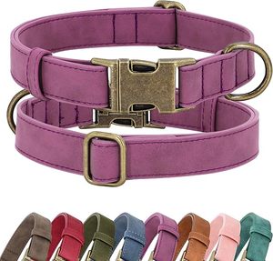 Collar de Perro de PU Sólido con Cierre de Hebilla Ajustable, Estilo Clásico para Perros, Todas las Temporadas, Múltiples Colores Disponibles - Product Image 1
