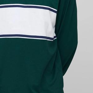 Chemises polo à manches longues en jersey rayé à blocs de couleur en coton de haute qualité avec logo brodé personnalisé 2026 - Product Image 4