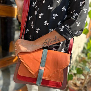 New Western Stylish Multi Recycled Leather Stubby <b>Color</b> Sling Bag High Quality Leather Handbag Colourful Women Side Sling Bags - Product Image 2
