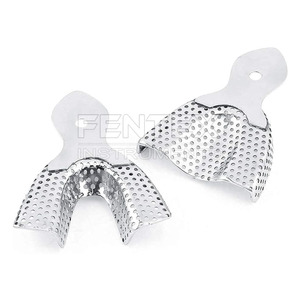 FENTEX – Lot de 6 porte-empreintes dentaires réutilisables en acier inoxydable, autoclavables, manuels, pour dents supérieures et inférieures, certifiés CE Classe I - Product Image 5