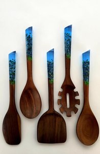 resin salad server marble design server glossy finish serving spoon fork elegant dining tool <b>kitchen</b> <b>decor</b> <b>item</b> time 2 <b>decor</b> - Product Image 6