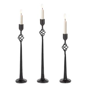 Support à bougies multi-niveaux fait main en fer forgé avec finition en poudre noire mate pour la décoration de jardin et les cadeaux - Product Image 5