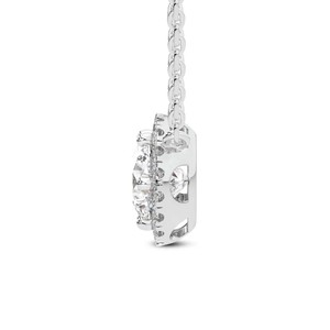 Collier pendentif solitaire en or massif 14k/18k avec halo de diamants de laboratoire Belleza, style indien élégant (1/2 CT.) Tw. Pour femmes et filles - Product Image 2