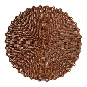 Salvamantel Redondo de Ratán Marrón Oscuro Vintage, Tejido a Mano, Rústico, para Mesa de Comedor, Decoración de Mesa Tradicional Natural, Ecológico - Product Image 2