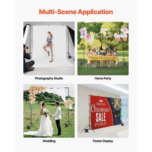8.5X10 ft sfondo portatile porta foto Kit pesante 2 treppiedi proiettore supporto schermo per Video Studio di nozze - Product Image 5