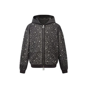 Ensemble de survêtement à capuche pour <span class=keywords><strong>homme</strong></span> avec motif à pois en sequins, tricoté en polyester, tenue streetwear d'hiver - Product Image 4