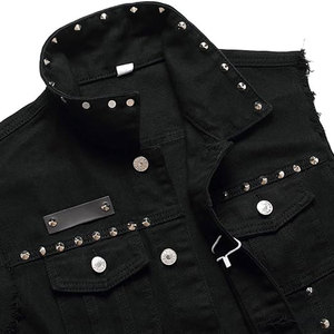 2026 Men's Casual Slim Fit Embroidered Denim <b>Vest</b> Lightweight Polyester Jacket Windproof Feature Outdoor Activities - Product Image 4