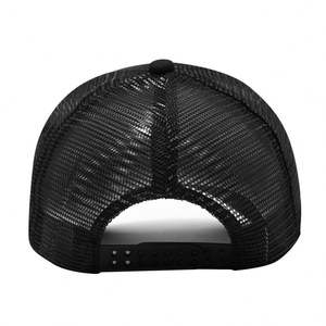 Gorra de béisbol deportiva Snapback de malla negra con logo personalizado, sombrero de sol a juego para adultos y niños, colores de verano, gran venta - Product Image 3