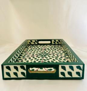 Plateau en os incrusté de qualité supérieure pour la décoration de la maison, table basse, service de table, cadeau, fait main, luxe, écologique, élégant - Product Image 3