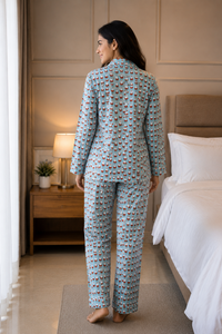 Conjunto de pijama de algodón para mujer con estampado de Papá Noel, transpirable, para estar en casa, moderno, de dos piezas, colección de moda para dormir, ODM - Product Image 4