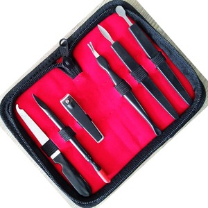 Kit de manucure et pédicure en acier inoxydable avec coupe-ongles, ciseaux, étui portable, outils de toilettage pour adultes, style classique - Product Image 5