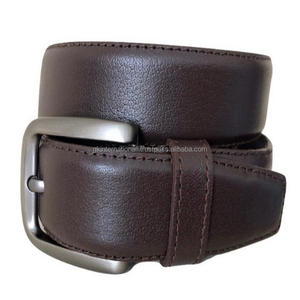 Leather Formal <b>Belts</b> <b>Brown</b> Color Stitched Party Wear Business <b>Men's</b> Formal Leather <b>Belt</b> Customization Available - Product Image 1