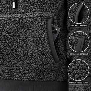 <b>Grey</b> Fleece Sherpa Hooded <b>Sweatshirt</b> Beige Casual Winter Wear Anti-Pilling Pullover Solid Color <b>Men's</b> Hoodies & <b>Sweatshirts</b> - Product Image 5