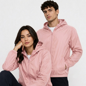 Veste de pluie OEM en gros avec logo personnalisé, coupe-vent pour homme, à capuche, légère, imperméable, pour le printemps et l'automne - Product Image 5