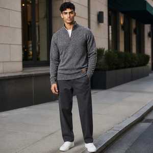 Sudadera Térmica Ligera Personalizada para Hombre con Cierre de Cremallera de un Cuarto y Cuello Alto para Uso Casual y al Aire Libre - Product Image 5