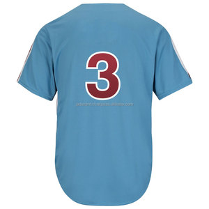 เสื้อเบสบอลคอวีผู้ชายสไตล์เมือง ผลิตตามสั่ง ขายส่ง OEM ระบายอากาศ แห้งเร็ว ซับเหงื่อ ไซส์ใหญ่ พิมพ์ลาย - Product Image 5