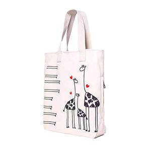 Cotton Canvas Shopping Tote <b>Bag</b> Reusable Dog Print Grocery <b>Bag</b> with <b>Long</b> Handles Eco Friendly Daily Handbag - Product Image 6