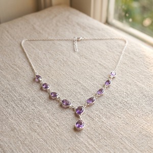 Moku Jewellery Natural Amethyst Necklace 925 Sterling Silver Multi Stone Handmade February Birthstone Statement Jewelry <b>Gift</b> - Product Image 6