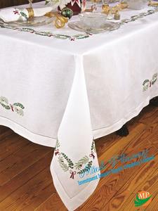 Nappe en lin élégante et luxueuse avec broderie au point de croix fraîche de haute qualité - Product Image 5