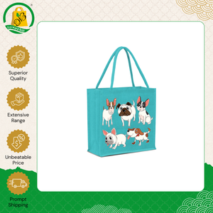 Venta al por Mayor de Bolsas de Compras de Yute 100% Ecológicas de Alta Calidad con Bonito Estampado y Asa Acolchada Tejida para Uso Diario de Mujeres - Product Image 2