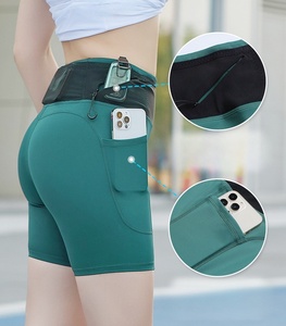 Womens Custom logo Sports <b>Tight</b> Shorts Breathable Nylon Spandex Leisure Bottoms Solid Stretch Active Compression Running Shorts - Product Image 3