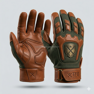 Guantes de Bateo Profesionales de Béisbol/Sóftbol para Zurdos con Cierre de Gancho y Bucle, Logotipo Personalizado, Cuero Genuino de Piel de Oveja, Colores Personalizados - Product Image 2