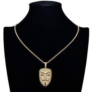 เครื่องประดับฮิปฮอป จี้โมอิสซาไนต์ หน้ากากบุสต์ดาวน์สำหรับผู้ชาย เงินแท้ 925 ประดับเพชรโมอิสซาไนต์แบบเต็มหน้า  งานสั่งทำพิเศษสำหรับใส่ทุกวัน เครื่องประดับฮิปฮอปโมอิสซาไนต์ - Product Image 1