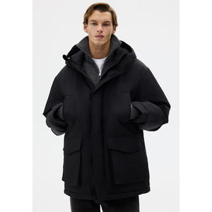 Chaqueta Larga de Invierno para Hombre, Transpirable, Acolchada, Cálida, Gruesa, Tipo Parka, Chaqueta Acolchada, Moderna, Informal, de Color Sólido, Gruesa y Cálida - Product Image 5