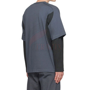 Camisa de Doble Capa, Tejido de Algodón Transpirable, Diseño en Capas, Ajuste Cómodo, Construcción Duradera, Ropa Casual Diaria - Product Image 3