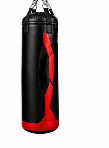 Saco de Boxeo Personalizado de Alta Resistencia, Relleno de Arena, de Cuero PU, Colgante, Negro y Rojo, Equipo de Gimnasio para Adultos, Kickboxing - Product Image 3