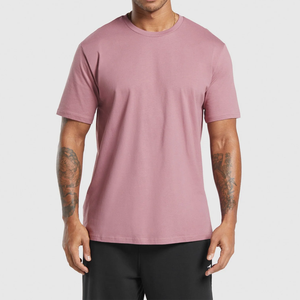 Camiseta Deportiva de Manga Corta con Cuello Redondo para Hombre, Color Rosa, Corte Regular, Color Sólido, Ropa Casual, Camisetas de Gimnasio Personalizadas al por Mayor, Fitness Premium - Product Image 4