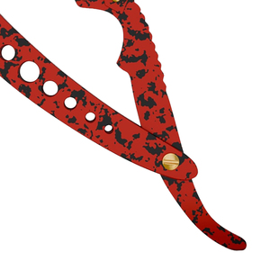 Rasoir droit pliant à lame unique en acier inoxydable résistant à la rouille, camouflage rouge, avec logo personnalisé, pour barbier, fournisseur OEM ODM - Product Image 4